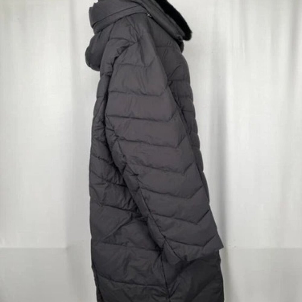 NEW MICHAEL KORS Women's Coat Black Size 4X Faux Fur Trim Hooded Puffer Full Zip - Picture 5 of 8